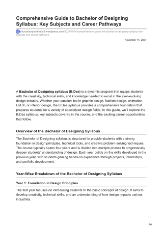 educationpointindia3.wordpress.com-Comprehensive Guide to Bachelor of Designing Syllabus Key Subjects and CareernbspPath