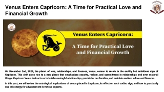 Venus Enters Capricorn_ A Time for Practical Love and Financial Growth