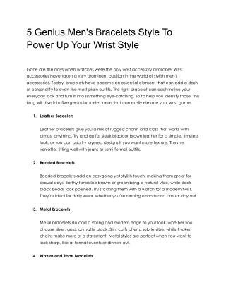 5 Genius Men's Bracelets Style To Power Up Your Wrist Style