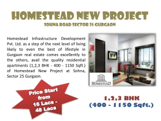 Homestead New Project Sohna Gurgaon Booking Open - Call Now