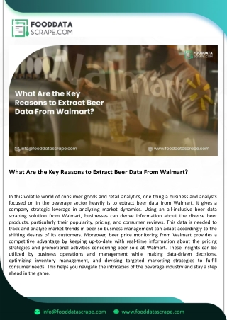 Extract Beer Data From Walmart: Key Reasons