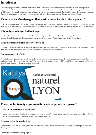 Comment les témoignages clients influencent les choix des agences ?