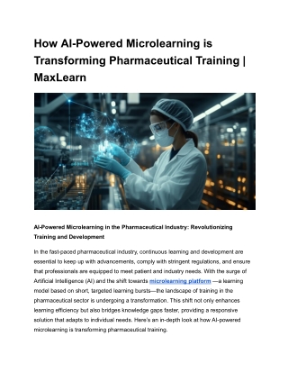 How AI-Powered Microlearning is Transforming Pharmaceutical Training _ MaxLearn