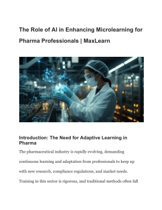The Role of AI in Enhancing Microlearning for Pharma Professionals _ MaxLearn