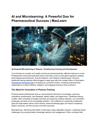AI and Microlearning_ A Powerful Duo for Pharmaceutical Success _ MaxLearn