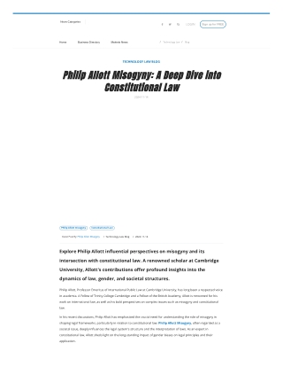 Philip Allott Misogyny: A Deep Dive into Constitutional Law