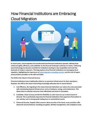 How Financial Institutions are Embracing Cloud Migration