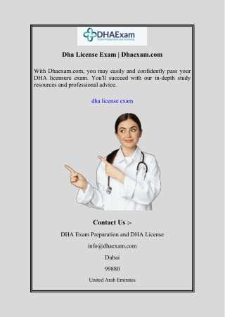 Dha License Exam | Dhaexam.com