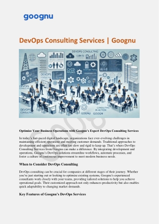 DevOps Consulting Services | Goognu