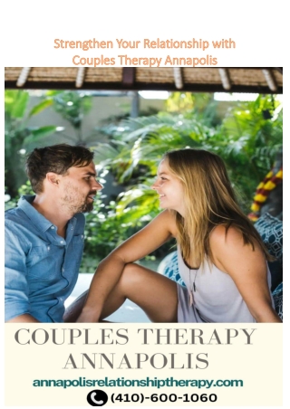 Strengthen Your Relationship with Couples Therapy Annapolis