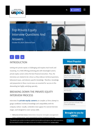 Top Private Equity Interview Questions and Answers