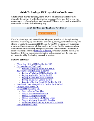 Guide To Buying a UK Prepaid Sim Card in 2024