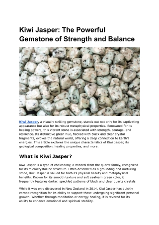 Kiwi Jasper_ The Powerful Gemstone of Strength and Balance
