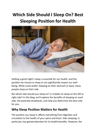 Which Side Should I Sleep On  Best Sleeping Position for Health