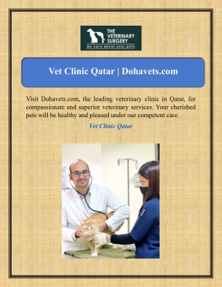 Vet Clinic Qatar | Dohavets.com