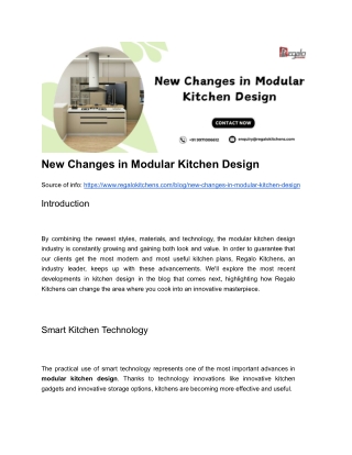 New Changes in Modular Kitchen Design