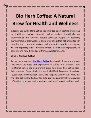 Bio Herb Coffee A Natural Brew for Health and Wellness