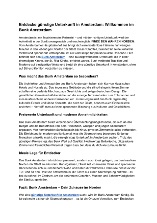 Entdecke günstige Unterkunft in Amsterdam: Willkommen im Bunk Amsterdam