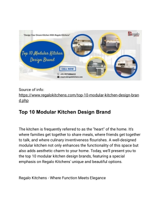 Top 10 Modular Kitchen Design Brand