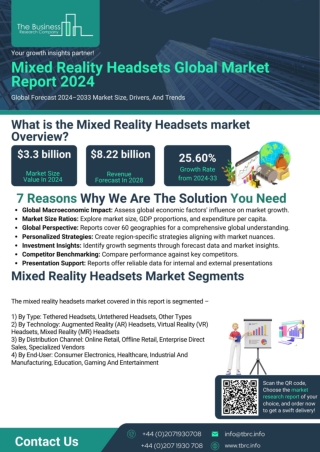 Mixed Reality Headsets Global Market Report 2024