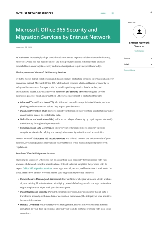 Microsoft Office 365 Security and Migration Services by Entrust Network