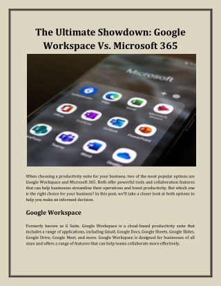 The Ultimate Showdown: Google Workspace Vs. Microsoft 365