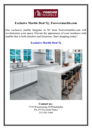 Exclusive Marble Deal Nj  Forevermarble.com