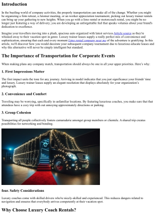 “Elevate Your Next Corporate Event with Luxury Coach Rentals”