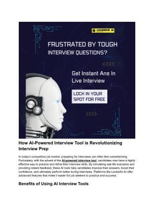 How AI-Powered Interview Tool is Revolutionizing Interview Prep