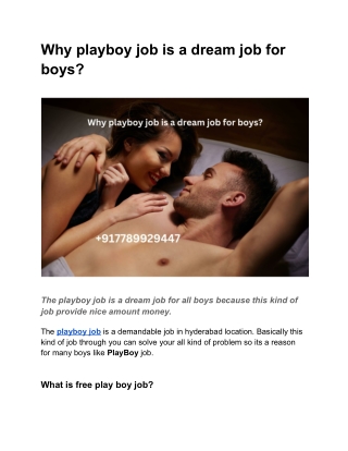 Why playboy job is a dream job for boys