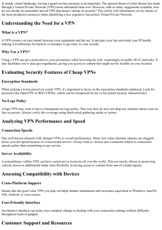 “Best Practices When Selecting a Cheap however Secure Virtual Private Network”