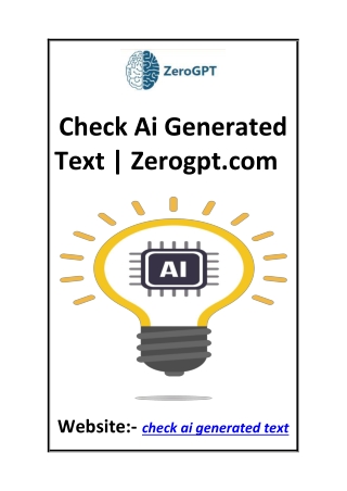 Check Ai Generated Text  Zerogpt.com