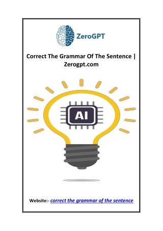 Correct The Grammar Of The Sentence Zerogpt.com