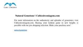 Natural Gemstone  Cubiczirconiagem.com