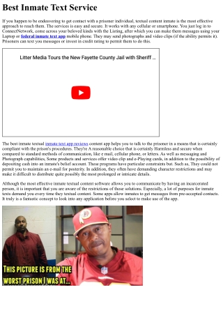 Greatest Inmate Textual content Provider