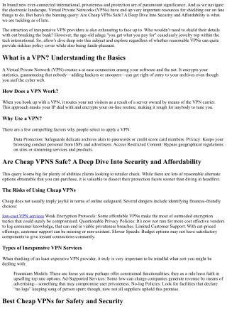 “Are Cheap VPNS Safe? A Deep Dive Into Security and Affordability”