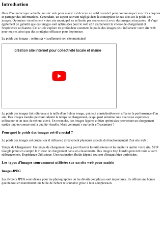 “Le poids des images : optimiser visuellement son site municipal”