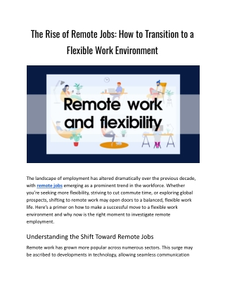 The Rise of Remote Jobs_ How to Transition to a Flexible Work Environment