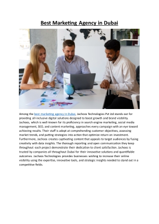 Best Marketing Agency in Dubai