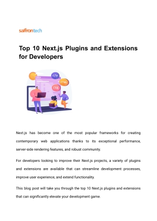 Top 10 Next.js Plugins and Extensions for Developers