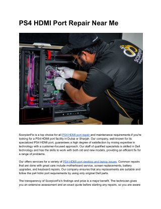 PS4 HDMI Port Repair Near Me