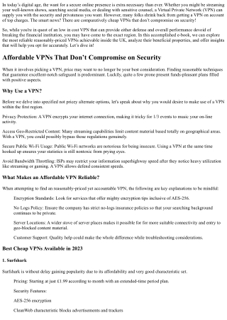 Affordable VPNs That Don’t Compromise on Security