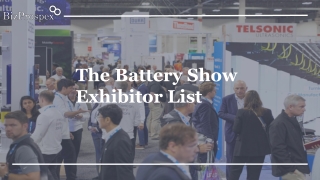 The Battery Show Exhibitor List