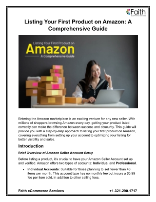 Listing Your First Product on Amazon A Comprehensive Guide