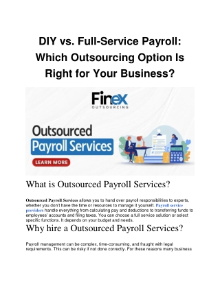 Outsourced Payroll Services