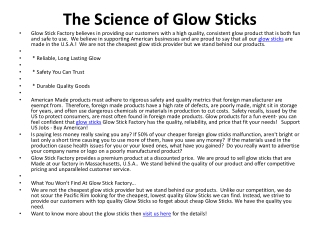 How Does A Glow Sticks Work?