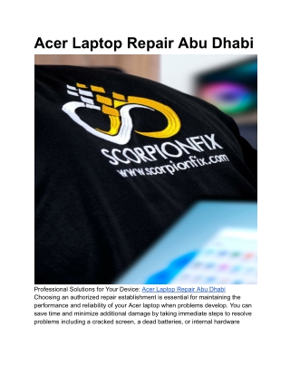 Acer Laptop Repair Abu Dhabi