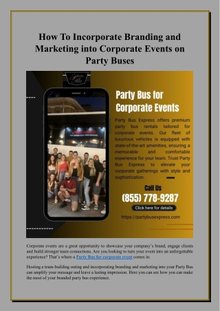 How To Incorporate Branding and Marketing into Corporate Events on Party Buses