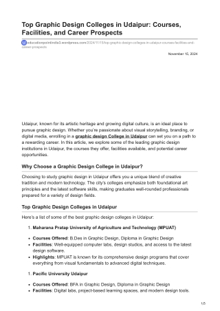 educationpointindia3.wordpress.com-Top Graphic Design Colleges in Udaipur Courses Facilities and CareernbspProspects