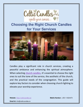 Choosing the Right Church Candles for Your Services